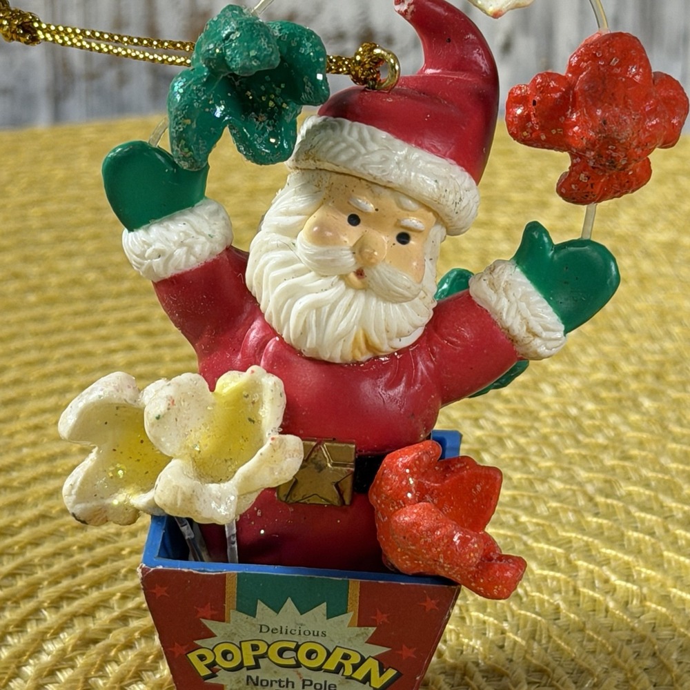 Trim A Home Popcorn North Pole Santa Christmas Collectible Tree Charm Vtg Kmart